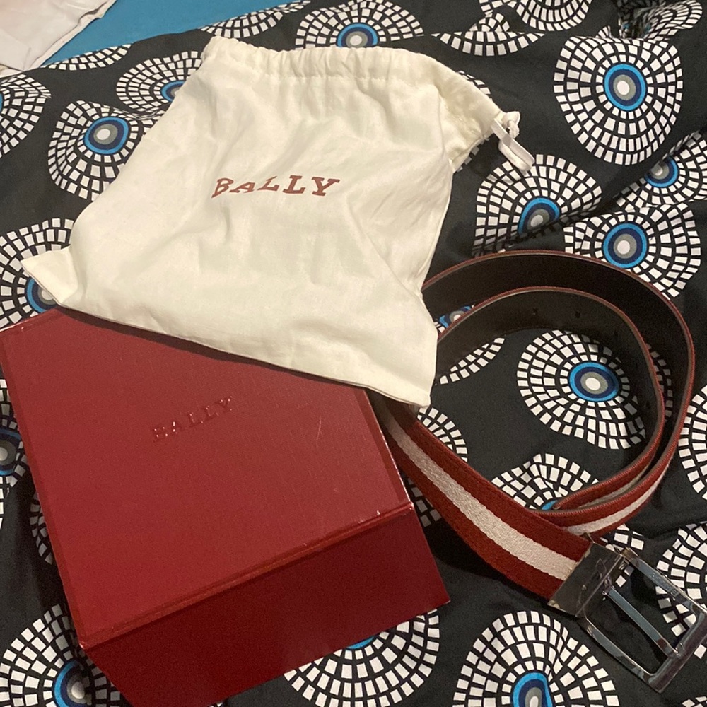 Red Bally belt with original box and bag that came with it !